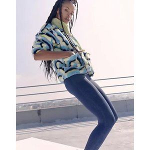 Free People Hit The Slopes Printed Fleece Jacket  Sweater Size Large